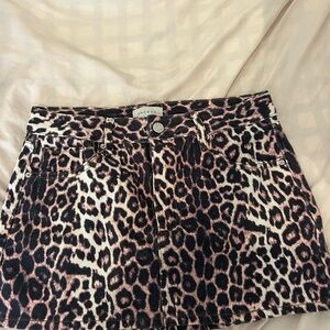 PacSun Pink and Black Animal Print Skirt